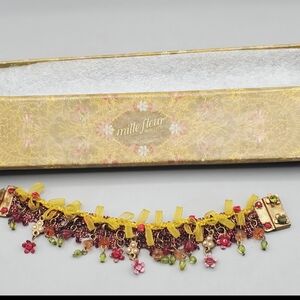 Vintage Mille Fleur Two's Company Multicolor Beaded Bracelet